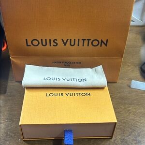 Louis Vuitton Orange Box with Blue Ribbon and dustbag